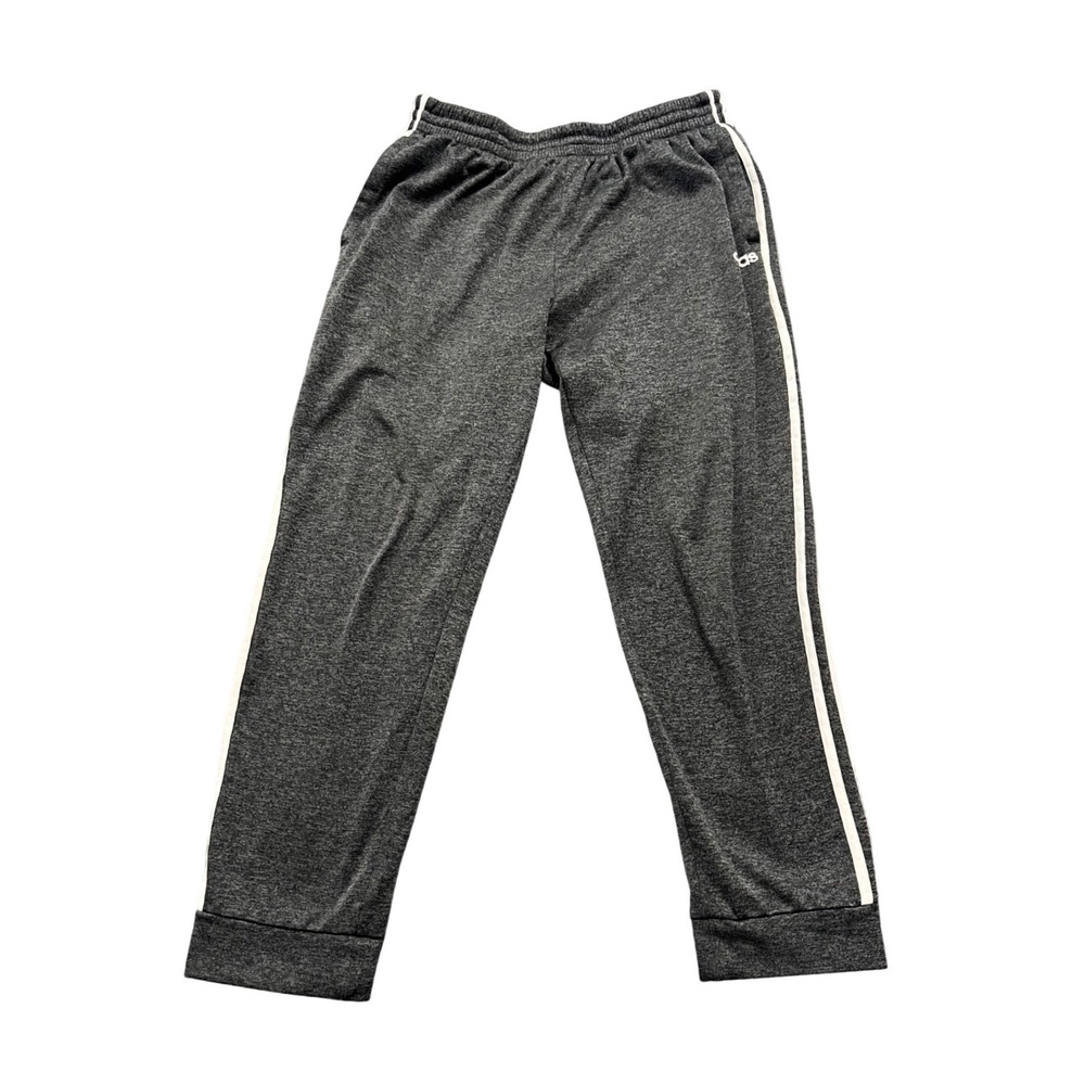Adidas Sweatpants Mens Large Charcoal Grey Heathered Side‎ Stripe Track Pants